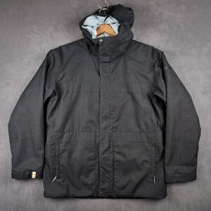 Bonfire Snowboarding Jacket Mens XL Black Pinstripe 20th Anniversary Winter Coat